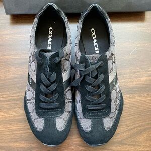 COACH Kelson Outline Sig/Suede Black-Smoke Woman’s Sneakers with original box.